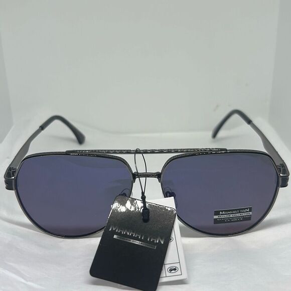 Manhattan Collection Aviator Sunglasses – Maximum UV Protection – Designer Metal - Picture 3 of 3
